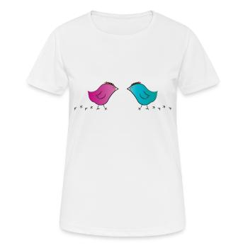 Küken Paar Liebe - Frauen T-Shirt atmungsaktiv - Weiß - Vorne - AI Model Female 172 dark (172cm)