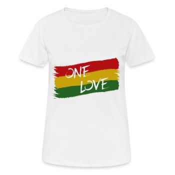 Reggae Jamaïque One Love Reggaeton Rasta drapeau - T-shirt respirant Femme - blanc - Devant - AI Model Female 172 dark (172cm)
