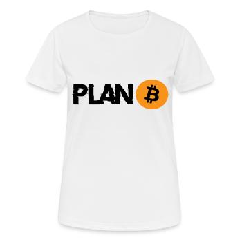 PLAN Bitcoin B - Frauen T-Shirt atmungsaktiv - Weiß - Vorne - AI Model Female 172 dark (172cm)