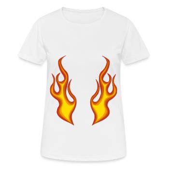 Body Flamme - Frauen T-Shirt atmungsaktiv - Weiß - Vorne - AI Model Female 172 dark (172cm)