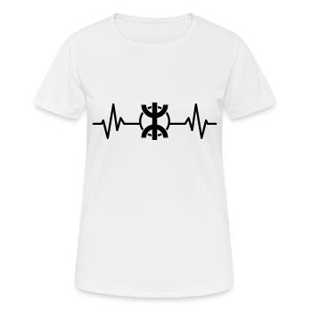 Battement de coeur Z - T-shirt respirant Femme - blanc - Devant - AI Model Female 172 dark (172cm)