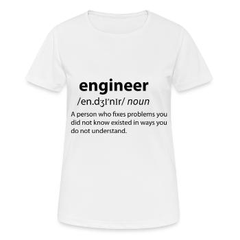 Engineer Funny Dictionary Definition - Frauen T-Shirt atmungsaktiv - Weiß - Vorne - AI Model Female 172 dark (172cm)
