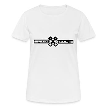 Speed Addicts Tippfehler - Frauen T-Shirt atmungsaktiv - Weiß - Vorne - AI Model Female 172 dark (172cm)
