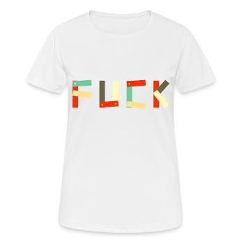 Text Fuck - Women's Breathable T-Shirt - white - Front - AI Model Female 172 dark (172cm)