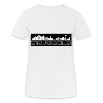 Bruxelles - avec skyline - T-shirt respirant Femme - blanc - Devant - AI Model Female 172 dark (172cm)