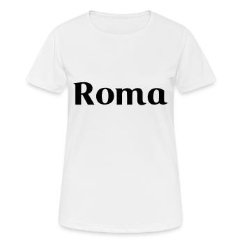 Roma - Écriture noire - T-shirt respirant Femme - blanc - Devant - AI Model Female 172 dark (172cm)