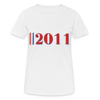 Year 2011 - Women's Breathable T-Shirt - white - Front - AI Model Female 172 dark (172cm)