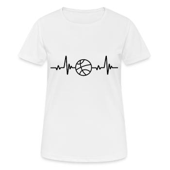 Fréquence cardiaque de basketball - T-shirt respirant Femme - blanc - Devant - AI Model Female 172 dark (172cm)