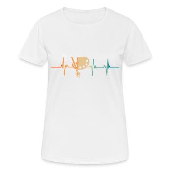 Heartbeat drawing - Women's Breathable T-Shirt - white - Front - AI Model Female 172 dark (172cm)