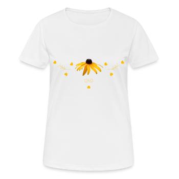 Fleur jaune d’échinacée - T-shirt respirant Femme - blanc - Devant - AI Model Female 172 dark (172cm)