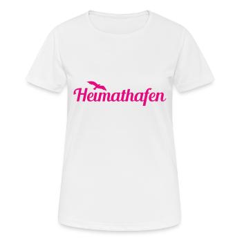 Heimathafen - Küste - Nordsee - Ostsee - Strand - Frauen T-Shirt atmungsaktiv - Weiß - Vorne - AI Model Female 172 dark (172cm)