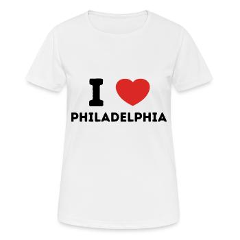Ich liebe Philadelphia Vereinigte Staaten - Frauen T-Shirt atmungsaktiv - Weiß - Vorne - AI Model Female 172 dark (172cm)