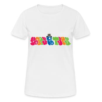 ACAB graffiti Cops are Toys - Frauen T-Shirt atmungsaktiv - Weiß - Vorne - AI Model Female 172 dark (172cm)