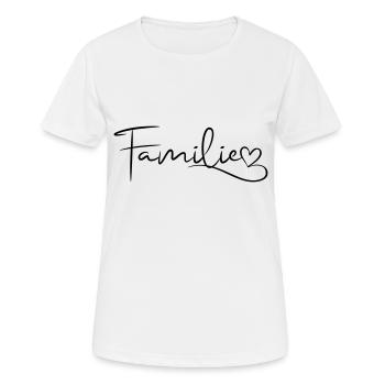 Police familiale avec cœur - T-shirt respirant Femme - blanc - Devant - AI Model Female 172 dark (172cm)