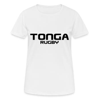 Tonga Rugby - Sport - Mers du Sud - Polynésie - T-shirt respirant Femme - blanc - Devant - AI Model Female 172 dark (172cm)