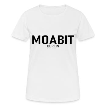 Moabit - Berlin - Bezirk - Deutschland - Frauen T-Shirt atmungsaktiv - Weiß - Vorne - AI Model Female 172 dark (172cm)