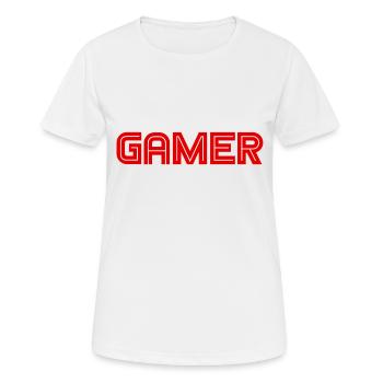 Gamer - Games - PC - Computerspiele - Frauen T-Shirt atmungsaktiv - Weiß - Vorne - AI Model Female 172 dark (172cm)