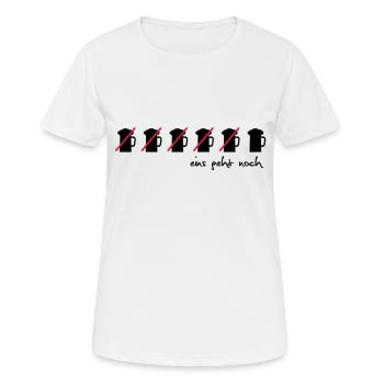 eins geht noch - Frauen T-Shirt atmungsaktiv - Weiß - Vorne - AI Model Female 172 dark (172cm)