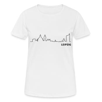 Leipzig - Frauen T-Shirt atmungsaktiv - Weiß - Vorne - AI Model Female 172 dark (172cm)