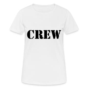 Crew - Frauen T-Shirt atmungsaktiv - Weiß - Vorne - AI Model Female 172 dark (172cm)