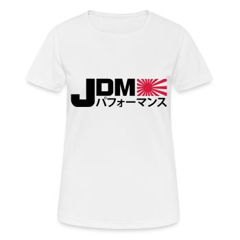JDM Performance - Frauen T-Shirt atmungsaktiv - Weiß - Vorne - AI Model Female 172 dark (172cm)