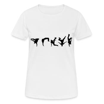 breakdance - T-shirt respirant Femme - blanc - Devant - AI Model Female 172 dark (172cm)