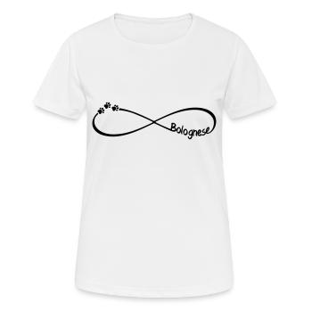 Bolognese Bolognese Dog gifts Infini - Women's Breathable T-Shirt - white - Front - AI Model Female 172 dark (172cm)