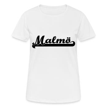 écrit malmoe - T-shirt respirant Femme - blanc - Devant - AI Model Female 172 dark (172cm)