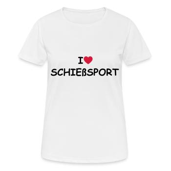 I love/heart Schiesssport - Frauen T-Shirt atmungsaktiv - Weiß - Vorne - AI Model Female 172 dark (172cm)