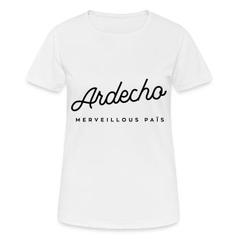 Ardecho Merveillous païs - T-shirt respirant Femme - blanc - Devant - AI Model Female 172 dark (172cm)