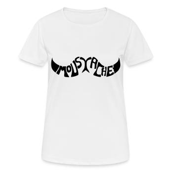 Moustache - T-shirt respirant Femme - blanc - Devant - AI Model Female 172 dark (172cm)