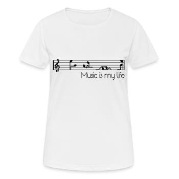 la musique est ma vie - T-shirt respirant Femme - blanc - Devant - AI Model Female 172 dark (172cm)