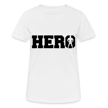 Super Hero Logo - T-shirt respirant Femme - blanc - Devant - AI Model Female 172 dark (172cm)