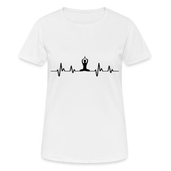 Yogaheartbeat - T-shirt respirant Femme - blanc - Devant - AI Model Female 172 dark (172cm)