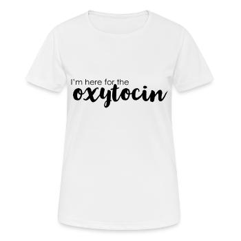 Je suis ici pour l'ocytocine - T-shirt respirant Femme - blanc - Devant - AI Model Female 172 dark (172cm)