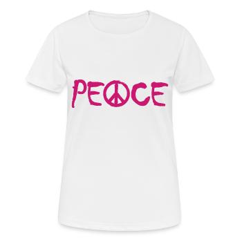 PAIX - avec le A comme symbole de paix Signe de paix - T-shirt respirant Femme - blanc - Devant - AI Model Female 172 dark (172cm)