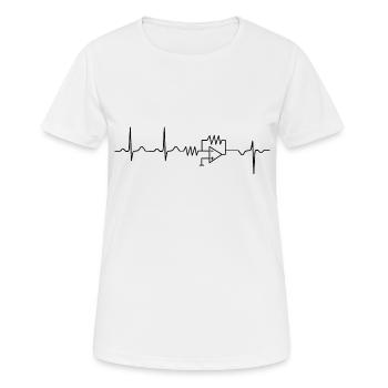 Electrical Engineering Heartbeat Inverter Engineer - Women's Breathable T-Shirt - white - Front - AI Model Female 172 dark (172cm)