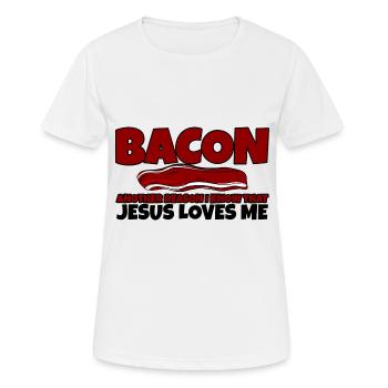 Bacon Another Reason I Know That Jesus Loves Me - Women's Breathable T-Shirt - white - Front - AI Model Female 172 dark (172cm)