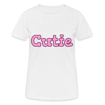 Cutie. Design pour une mignonne spéciale - T-shirt respirant Femme - blanc - Devant - AI Model Female 172 dark (172cm)