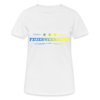 Feuerwehrmann Feuerwehr - Frauen T-Shirt atmungsaktiv - Weiß - Vorne - AI Model Female 172 dark (172cm)