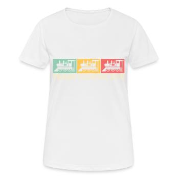 Conducteur de train - Locomotive - conducteur de train cadeaux - T-shirt respirant Femme - blanc - Devant - AI Model Female 172 dark (172cm)