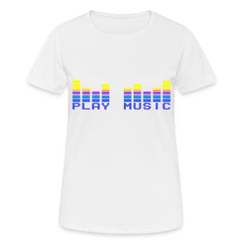 play music 1 - T-shirt respirant Femme - blanc - Devant - AI Model Female 172 dark (172cm)