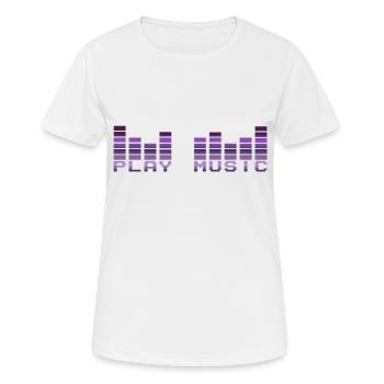 play music 3 - T-shirt respirant Femme - blanc - Devant - AI Model Female 172 dark (172cm)