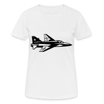 Fighter jet - Women's Breathable T-Shirt - white - Front - AI Model Female 172 dark (172cm)