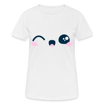 Kawaii Mignon clin d'oeil idée cadeau tshirt sweat - T-shirt respirant Femme - blanc - Devant - AI Model Female 172 dark (172cm)