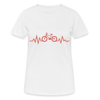 Fahrrad - Frauen T-Shirt atmungsaktiv - Weiß - Vorne - AI Model Female 172 dark (172cm)