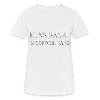 Mens Sana in Corpore Sano – Latin Quote on Balance - Women's Breathable T-Shirt - white - Front - AI Model Female 172 dark (172cm)