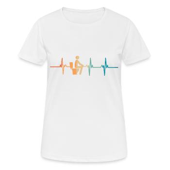 Herzschlag-Toilette - Frauen T-Shirt atmungsaktiv - Weiß - Vorne - AI Model Female 172 dark (172cm)