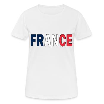 France in national colours - Women's Breathable T-Shirt - white - Front - AI Model Female 172 dark (172cm)