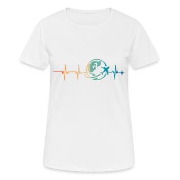 Heartbeat Journey - Women's Breathable T-Shirt - white - Front - AI Model Female 172 dark (172cm)